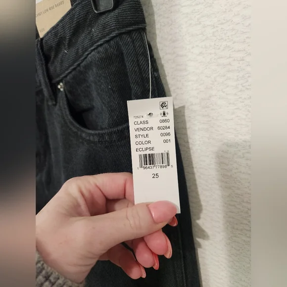 PacSun Casey Lowrise Baggy Wide Leg Jeans Black 25 - Picture 3 of 8